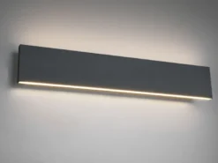 2er Set Flache LED Wandleuchten Up & Down Anthrazit 3 Stufen Dimmer, Breite 47cm