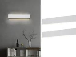2er Set Flache LED Wandleuchten Up & Down Weiß - 3 Stufen Dimmer, Breite 47cm