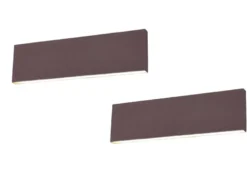 2er Set Flache LED Wandleuchten Up & Down Rostoptik - 3 Stufen Dimmer, B: 28cm