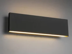 2er Set Flache LED Wandleuchten Up & Down Anthrazit 3 Stufen Dimmer, Breite 28cm