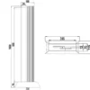 2er Set flache LED Wegeleuchten aus Aluminium in Anthrazit, Höhe 100cm