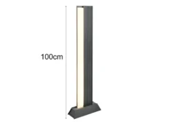 2er Set flache LED Wegeleuchten aus Aluminium in Anthrazit, Höhe 100cm