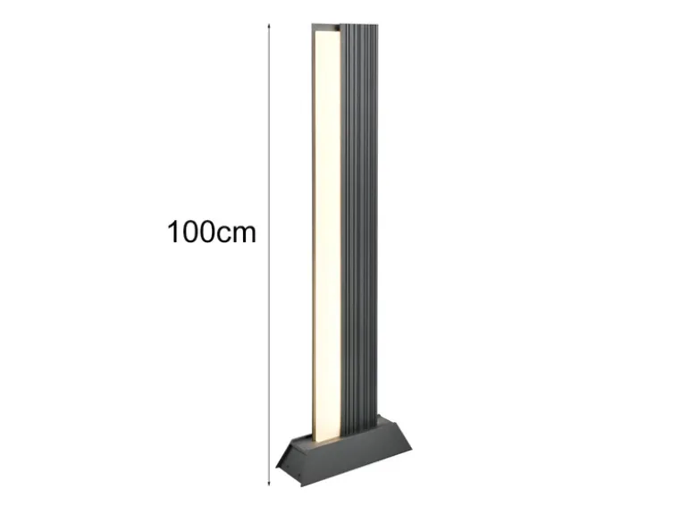 2er Set flache LED Wegeleuchten aus Aluminium in Anthrazit, Höhe 100cm