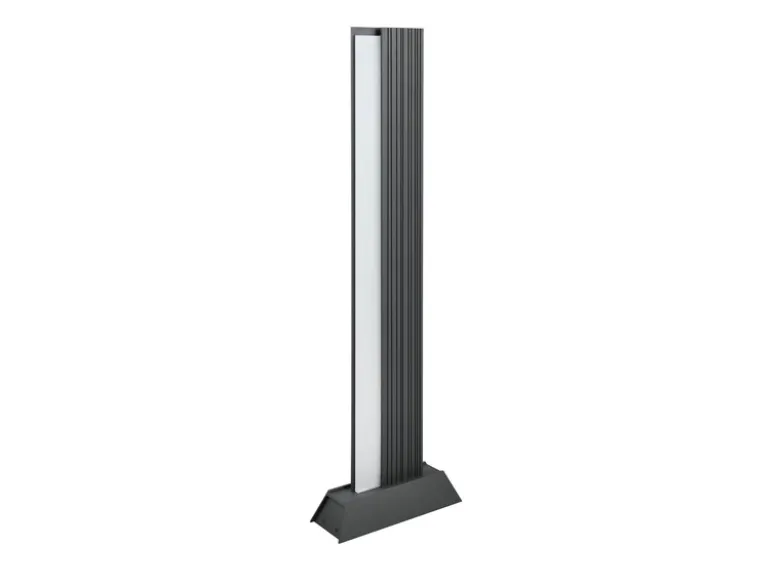 2er Set flache LED Wegeleuchten aus Aluminium in Anthrazit, Höhe 100cm