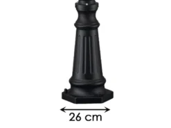2er-Set 2-flammige Gartenlaterne FIRENZE, E27, Aluminium schwarz, inkl. Pfahl