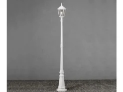 2er-Set Gartenlaterne FIRENZE, E27, Aluminium weiß, inkl. Pfahl und Fundament