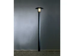 2er Set Gartenlaterne / Mastleuchte HEIMDAL, Höhe 200cm, Alu schwarz / Glas opal