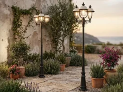 2er-Set Gartenlaterne PARMA, Edelstahl Lampendach, 3 x E27, IP43
