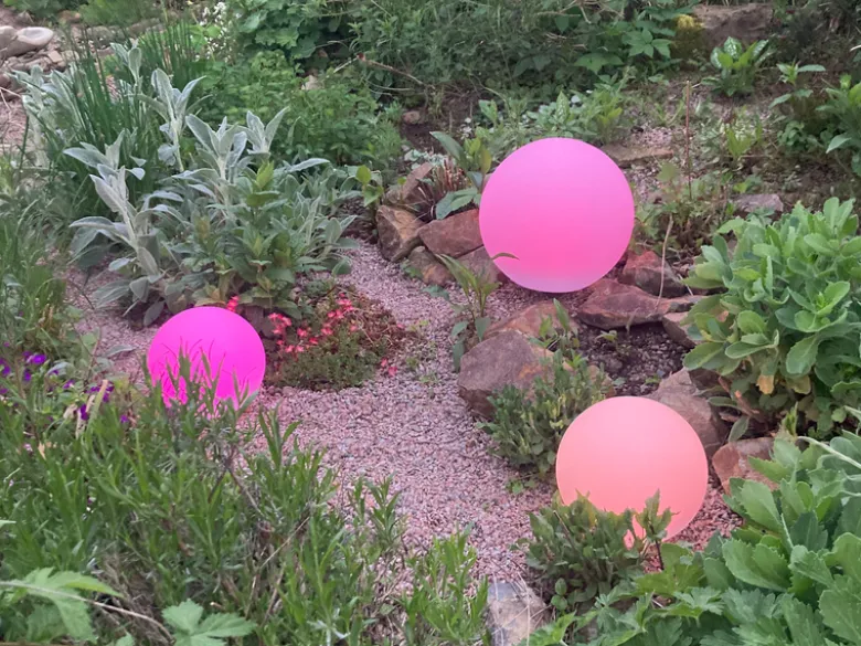 3er SET Garten Solarkugeln mit Fernbedienung dimmbar & RGBW Farbwechsel