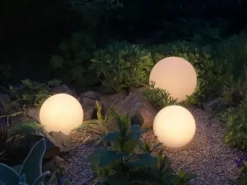3er SET Garten Solarkugeln mit Fernbedienung dimmbar & RGBW Farbwechsel
