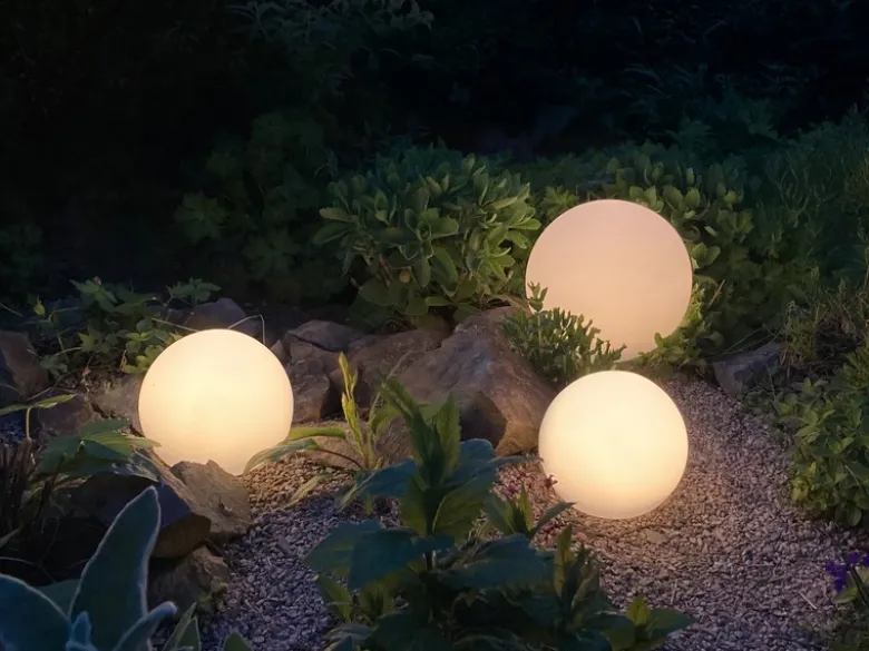 3er SET Garten Solarkugeln mit Fernbedienung dimmbar & RGBW Farbwechsel