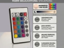 3er SET Garten Solarkugeln mit Fernbedienung dimmbar & RGBW Farbwechsel