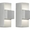 2er-Set graue Wandleuchten IMOLA, Up/Down-light, 9 Watt HP-LED, IP54