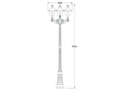 2er-Set grüne Gartenlaterne PARMA aus Aluminium, E27, IP43, H.: 218cm