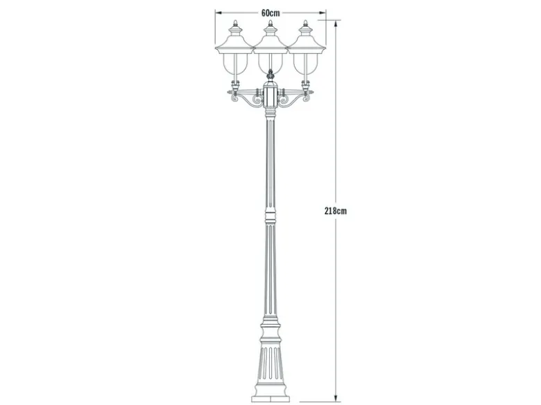 2er-Set grüne Gartenlaterne PARMA aus Aluminium, E27, IP43, H.: 218cm