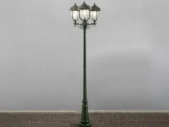 2er-Set grüne Gartenlaterne PARMA aus Aluminium, E27, IP43, H.: 218cm