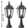 2er-Set grüne Sockelleuchte FIRENZE, E27, Aluminium, Höhe 55 cm