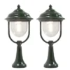 2er-Set grüne Sockelleuchten PARMA aus Aluminium, E27, IP43, H.: 54 cm