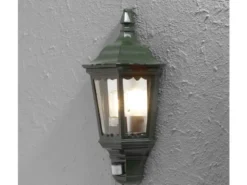 2er-Setgrüne Wandleuchte Halbschale mit Bewegungsmelder, FIRENZE, E27, Aluminium