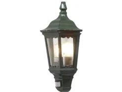 2er-Setgrüne Wandleuchte Halbschale mit Bewegungsmelder, FIRENZE, E27, Aluminium