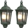 2er-Set grüne Wandleuchten Halbschale FIRENZE, E27, Aluminium, Höhe 44 cm