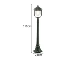 2er-Set grüne Wegeleuchten PARMA aus Aluminium, E27, IP43, H.: 118 cm