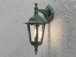 2er-Set hängende Wandleuchten FIRENZE, E27, Aluminium grün