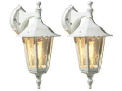 2er-Set hängende Wandleuchten FIRENZE, E27, Aluminium weiß