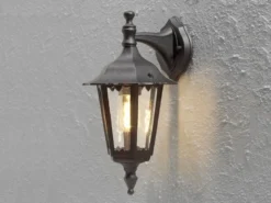 2er-Set hängende Wandleuchten FIRENZE, E27, Aluminium schwarz