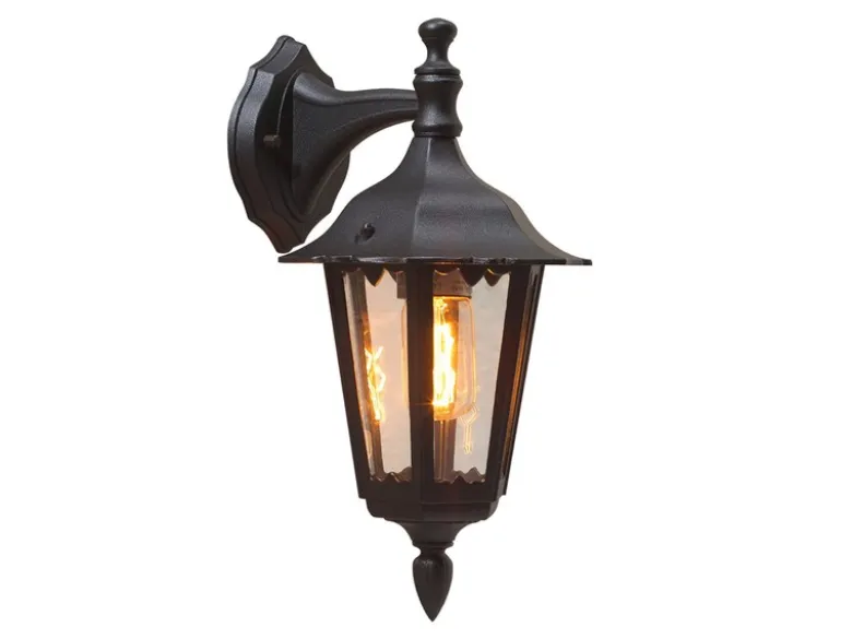 2er-Set hängende Wandleuchten FIRENZE, E27, Aluminium schwarz