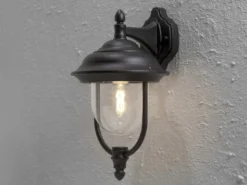 2er-Set hängende Wandleuchten PARMA, Aluminium schwarz, E27, IP43