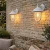 2er-Set hängende Wandleuchten PARMA, Aluminium weiß, E27, IP43