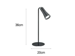 2er SET 3 in 1 LED Akku Tischleuchten mit Klemm- & Klebestation, Schwarz H: 36cm