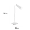 2er SET 3 in 1 LED Akku Tischleuchten mit Klemm- & Klebestation, Weiß H: 36cm