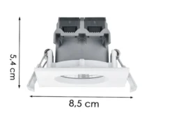4er SET IP65 LED Deckeneinbaustrahler Weiß eckig, dimmbar, 8,5cm