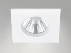 4er SET IP65 LED Deckeneinbaustrahler Weiß eckig, dimmbar, 8,5cm