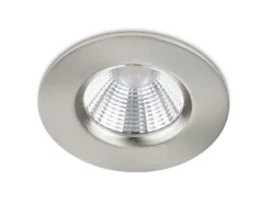 4er SET IP65 LED Deckeneinbaustrahler Silber matt rund, dimmbar, Ø 8,5cm
