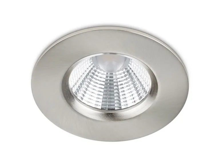 4er SET IP65 LED Deckeneinbaustrahler Silber matt rund, dimmbar, Ø 8,5cm