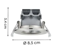4er SET IP65 LED Deckeneinbaustrahler Silber matt rund, dimmbar, Ø 8,5cm