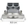 4er SET IP65 LED Deckeneinbaustrahler Silber matt eckig, dimmbar, 8,5cm