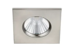 4er SET IP65 LED Deckeneinbaustrahler Silber matt eckig, dimmbar, 8,5cm