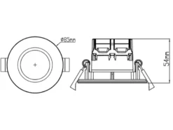 4er SET IP65 LED Deckeneinbaustrahler Schwarz rund, dimmbar, Ø 8,5cm