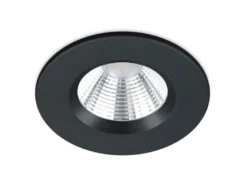 4er SET IP65 LED Deckeneinbaustrahler Schwarz rund, dimmbar, Ø 8,5cm