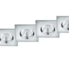 4er SET IP65 LED Deckeneinbaustrahler Silber Chrom eckig, dimmbar, 8,5cm