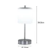 2er SET kabellose Tischlampen Silber / Opalglas dimmbar, Höhe 34,5cm
