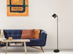 2er SET kleine Akku Stehlampen kabellos - dimmbar, Metall Schwarz, Höhe 125cm