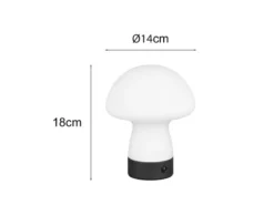 2er SET kleine Akku Tischleuchten aus Glas Weiß satiniert, Höhe 18cm