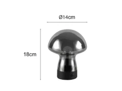 2er SET kleine Akku Tischleuchten aus Rauchglas, Höhe 18cm