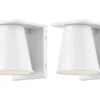 2er SET kleine LED Außenwandleuchten Weiß, Salzluft resistent Höhe 15,5cm