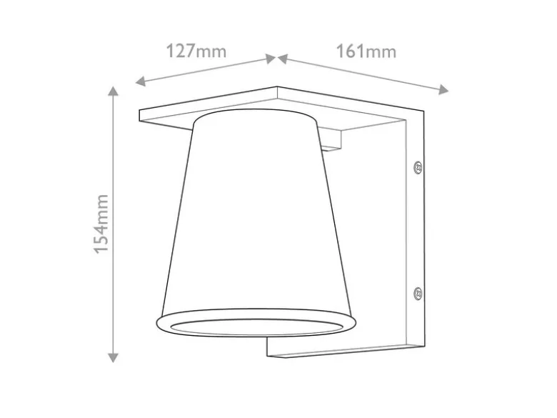 2er SET kleine LED Außenwandleuchten Weiß, Salzluft resistent Höhe 15,5cm